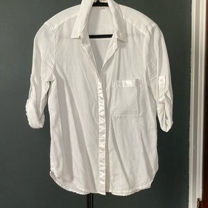 Anthropologie Cloth & Stone White Button Down Blouse xs